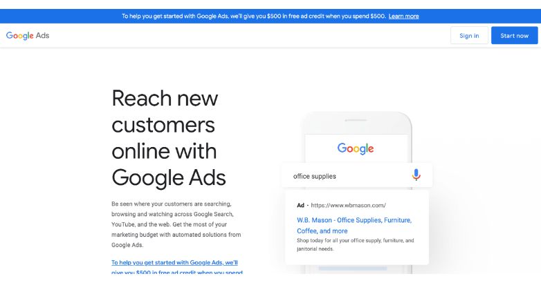 Google ADS permite marketerilor să lanseze o campanie de retargeting.