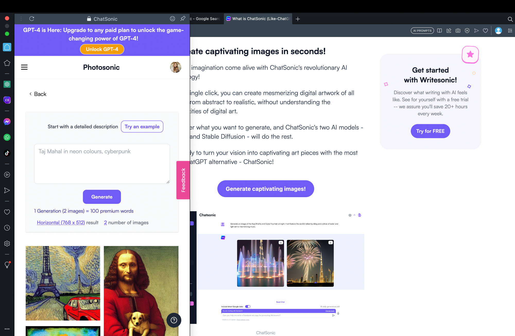歌剧中的 Chatsonic