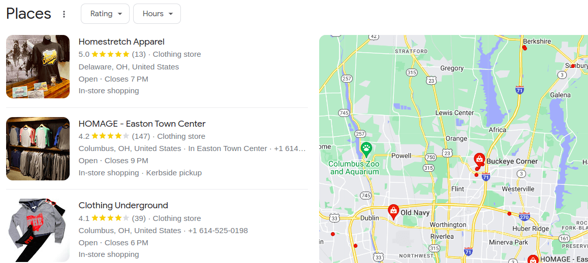 resultados de búsqueda local