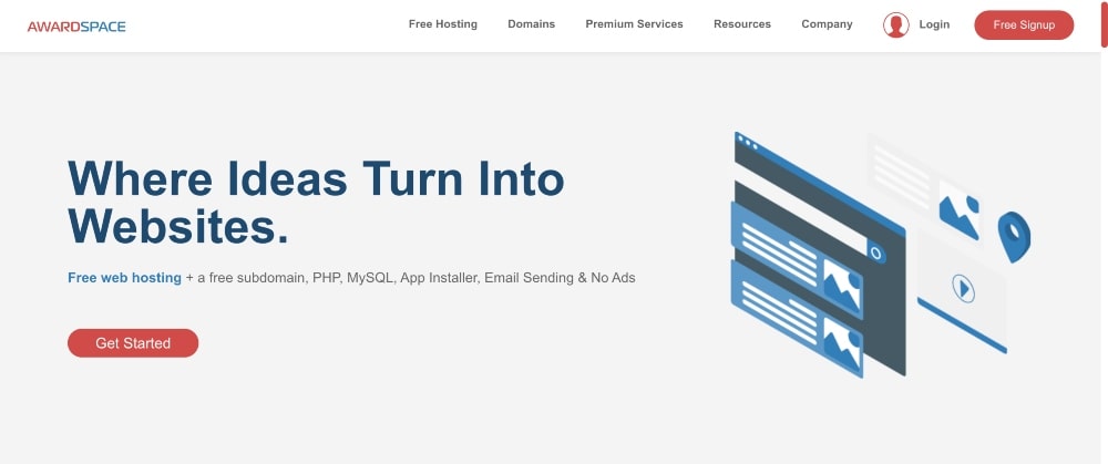 AwardSpaceホームページ