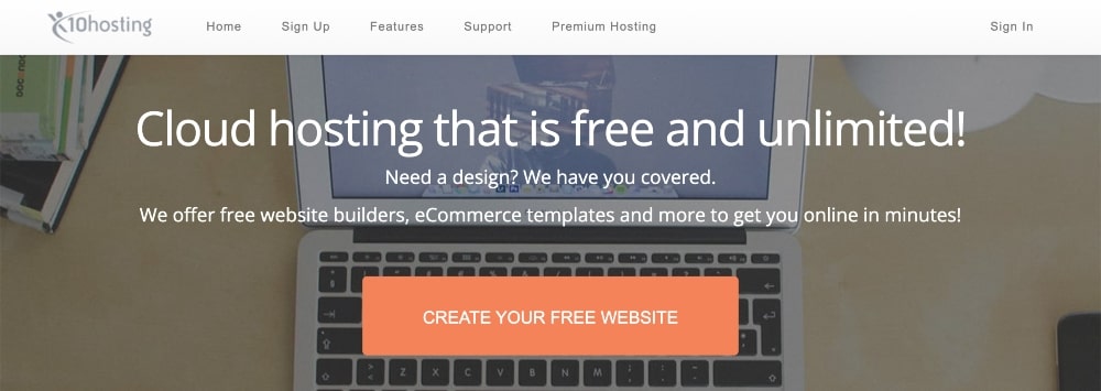 x10Hosting ウェブサイトのホームページ