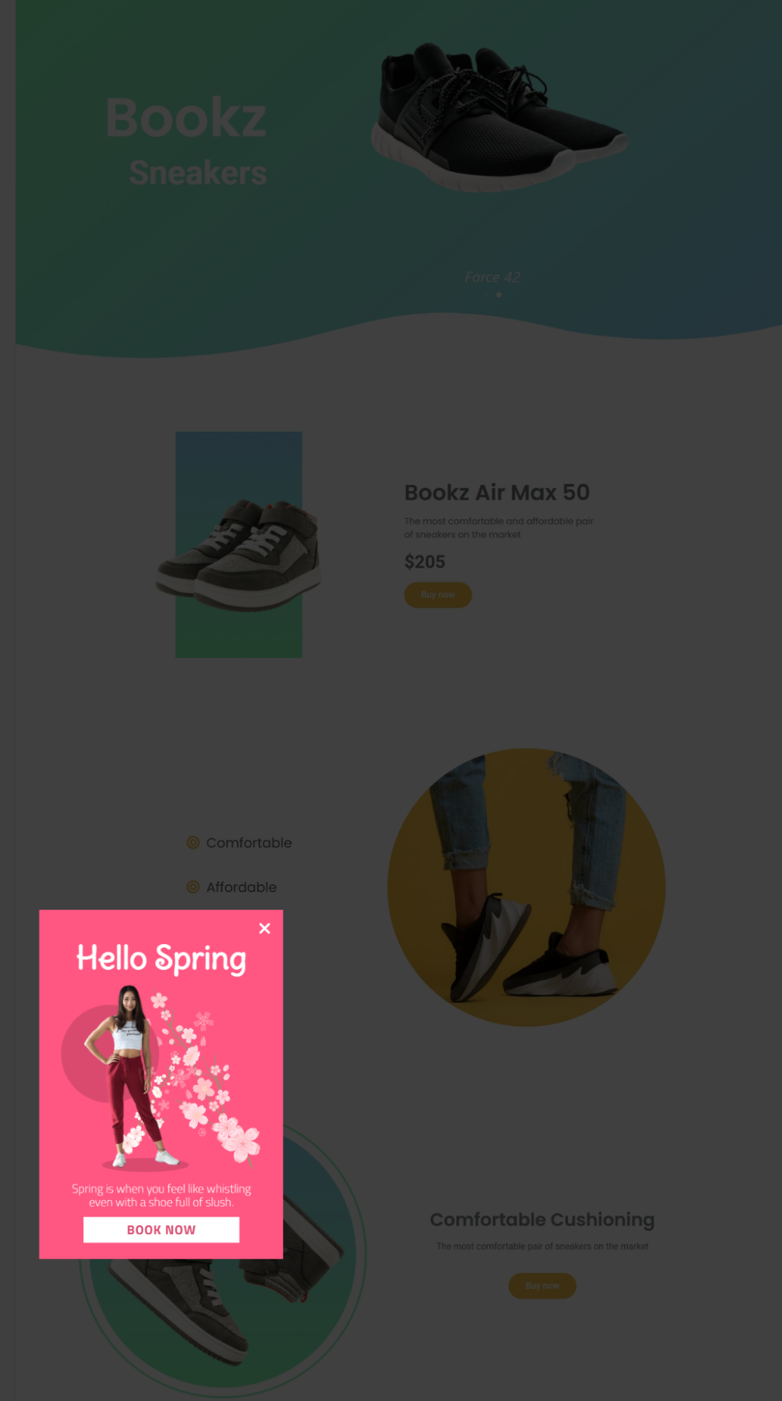 Fereastra pop-up slide-in