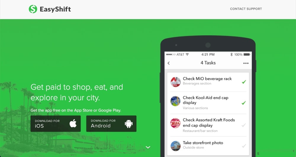 Home page dell'app EasyShift