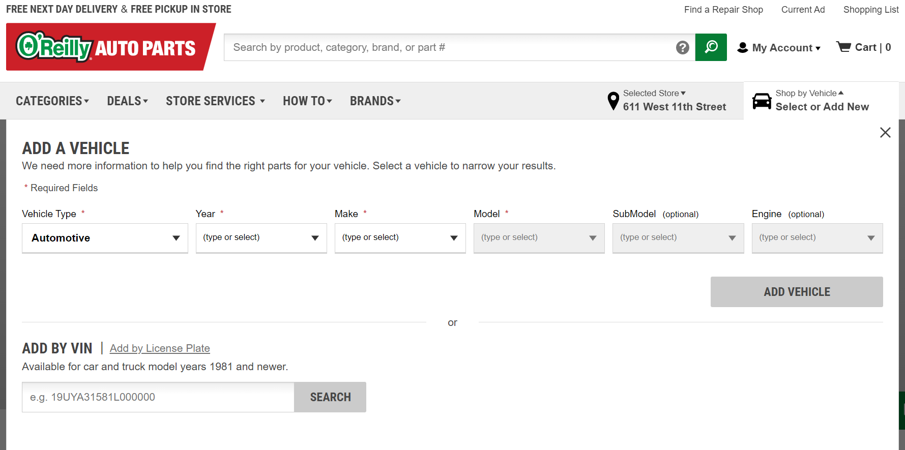 Aggiungi e salva veicoli