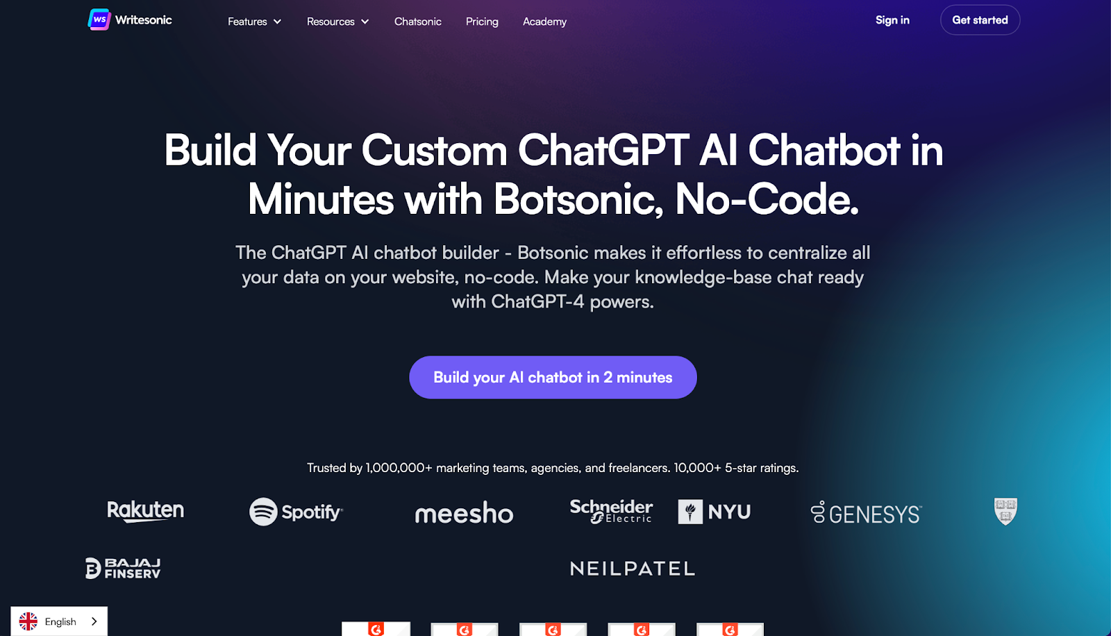 Botsonic - AI chatbot oluşturucuları