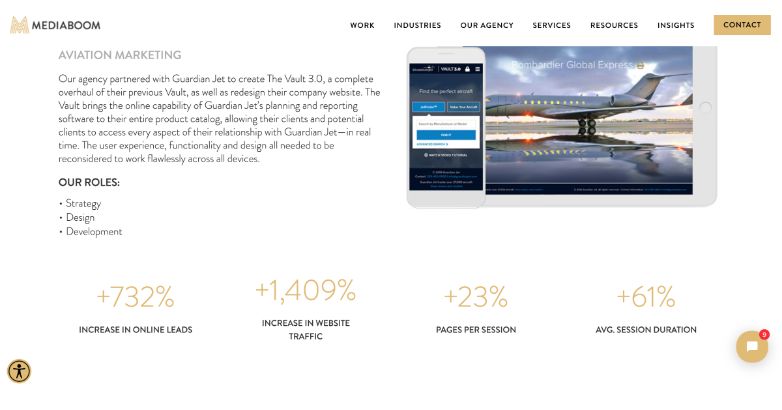 Os resultados de SEO que a Mediaboom alcançou ao trabalhar em um dos sites de seus clientes.
