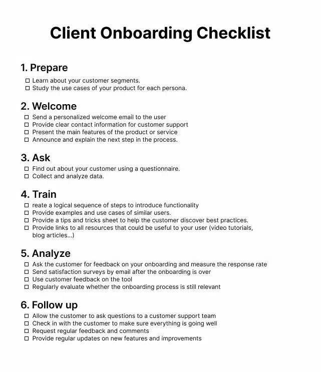 İstemci Katılım Kontrol Listesi