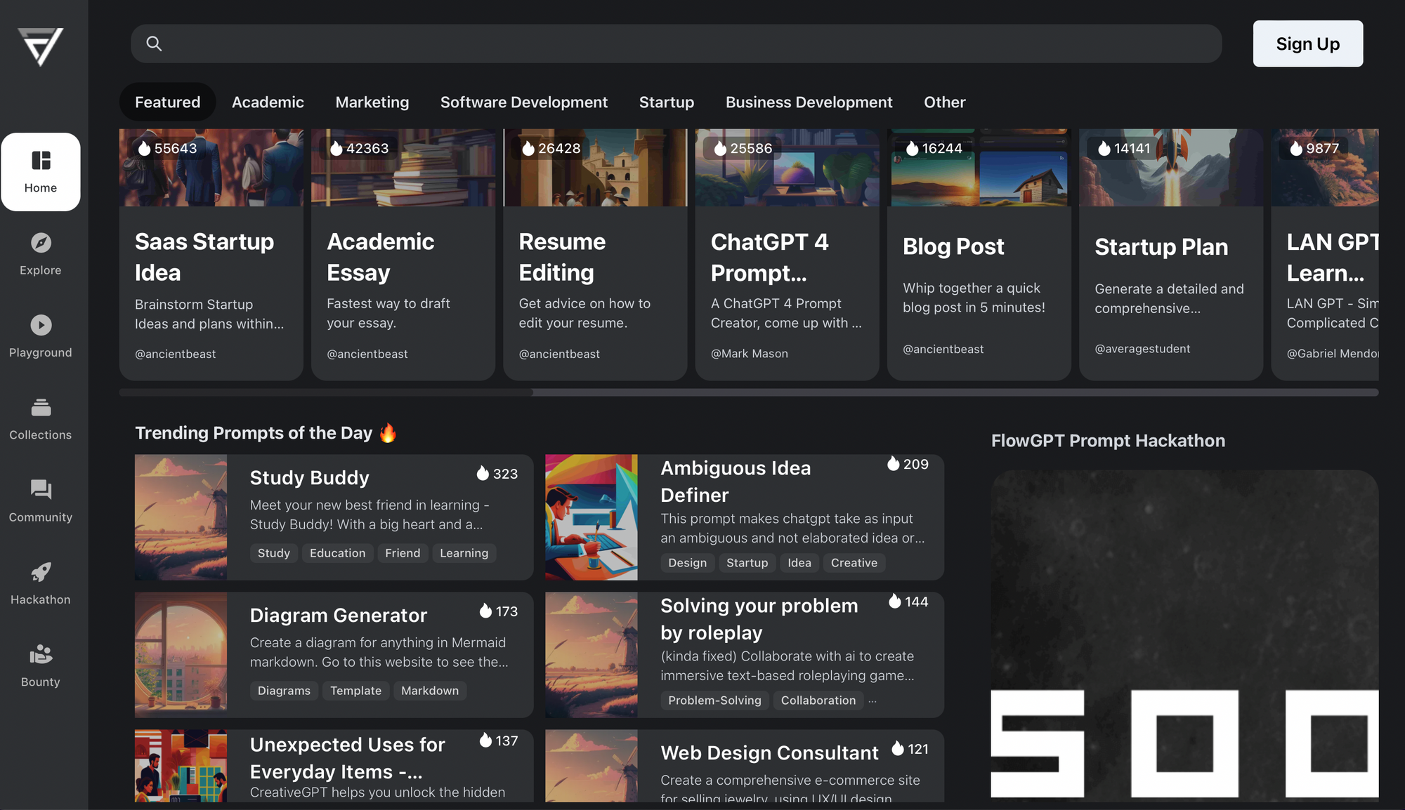 FlowGPT - Piețe de solicitare AI