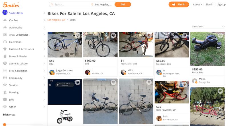 Página inicial do 5Miles