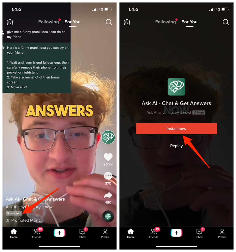 Utilizando el espacio publicitario en TikTok