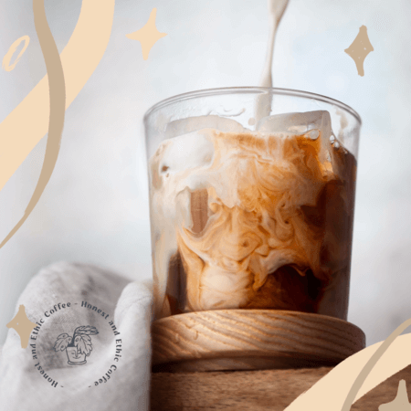 Instagram Post Generator mit einem Bild von Iced Latte und einigen Kritzeleien 5241a