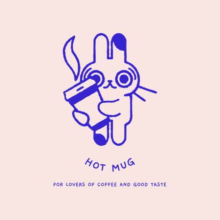 Coffee Shop Logo Maker mit einem niedlichen illustrierten Häschen 5227