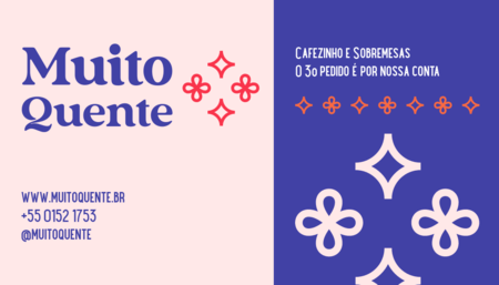 Back Business Card Creator mit einem Café-Thema mit floralen Symbolen 5225b