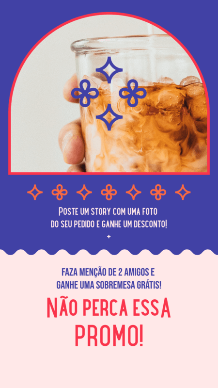 Bunter Instagram Story Creator mit einer Promo für ein Café 5240b