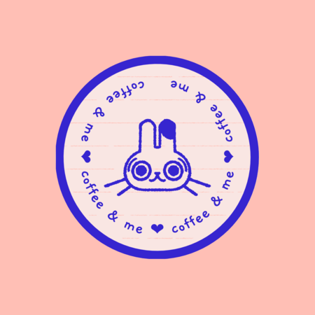 Sticker Design Maker zum Thema Kaffee mit Häschen-Grafik 5259