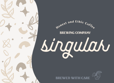 Grußkarten-Design-Vorlage für ein Café mit botanischen Ikonen 5226a