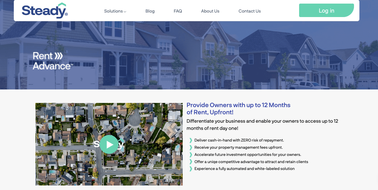 Firma Steady wykorzystuje marketing wideo w swojej witrynie internetowej, aby wspierać proces sprzedaży. Wideo to gorący trend w tworzeniu stron internetowych.