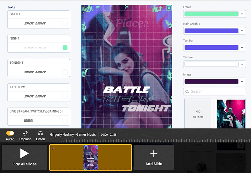 Écran de modèle vidéo