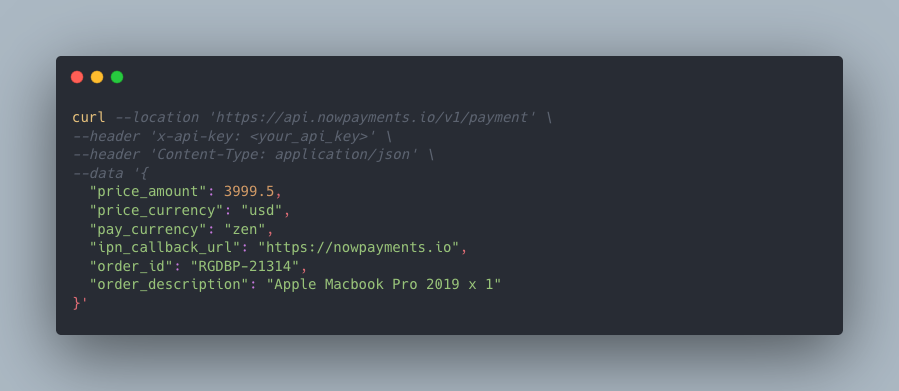 API de pagamento da Horizen: uma visão geral