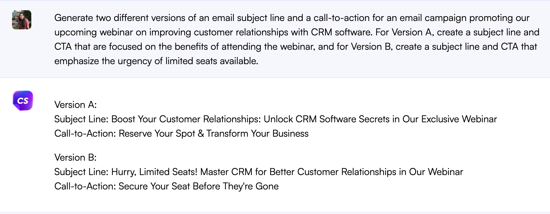 Chatsonic สำหรับการทดสอบ A/B - ChatGPT สำหรับการตลาดผ่านอีเมล