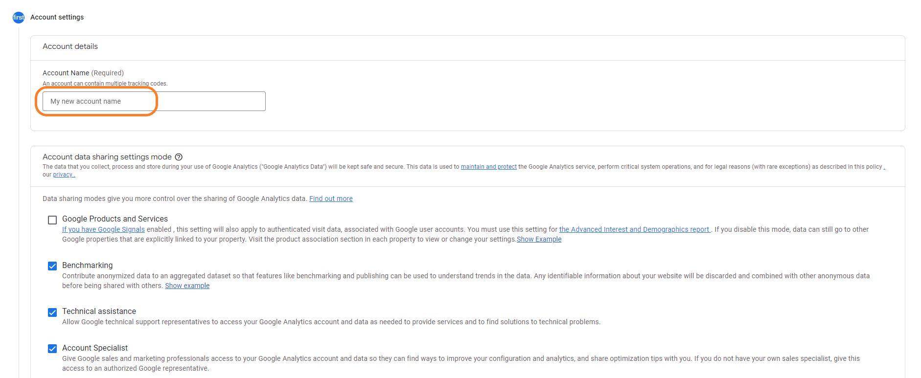 creare un account GA4