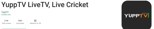 Installa l'applicazione Yupp TV per le app di streaming di cricket in diretta per Android