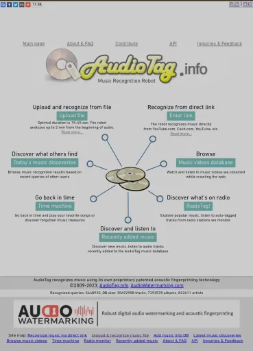 Audiotag 웹 사이트를 방문하여 YouTube 비디오의 배경 음악을 확인하십시오.