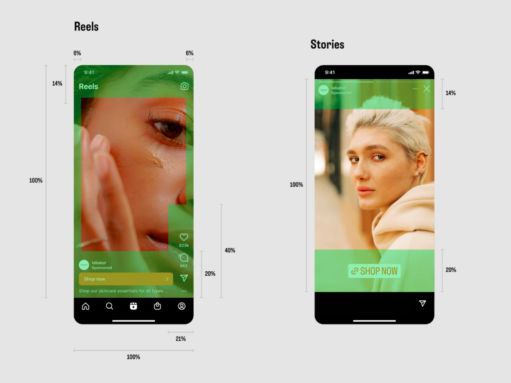 捲軸和故事的 instagram 安全區