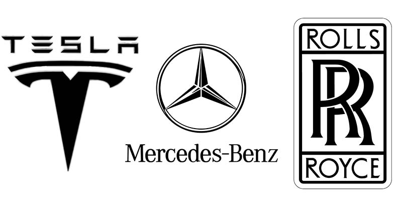 Tesla Inc, Mercedes Benz und Rolls Royce sind die Hauptakteure auf dem US-amerikanischen Luxusautomarkt.
