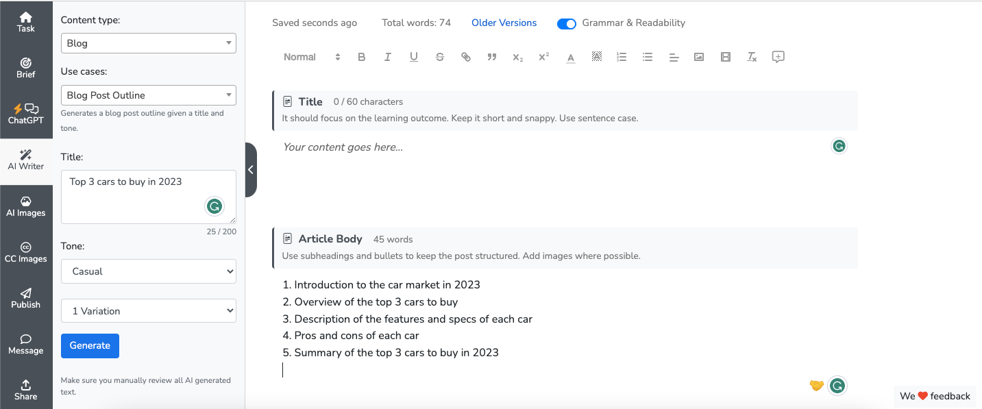 บล็อก SEO: โครงร่างเนื้อหา