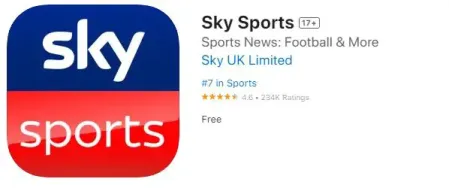 Instale la aplicación Sky Sports para aplicaciones de transmisión de cricket en vivo para iPhone