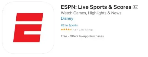 Descargue la aplicación ESPN para aplicaciones de transmisión de cricket en vivo para iPhone