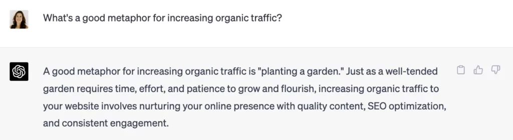 向 chatgpt 詢問隱喻