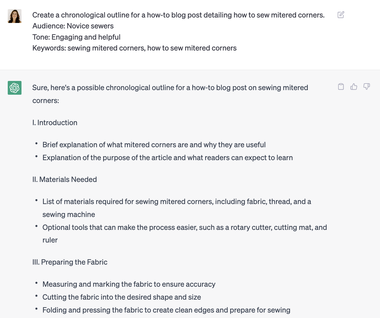 在 chatgpt 中創建操作大綱