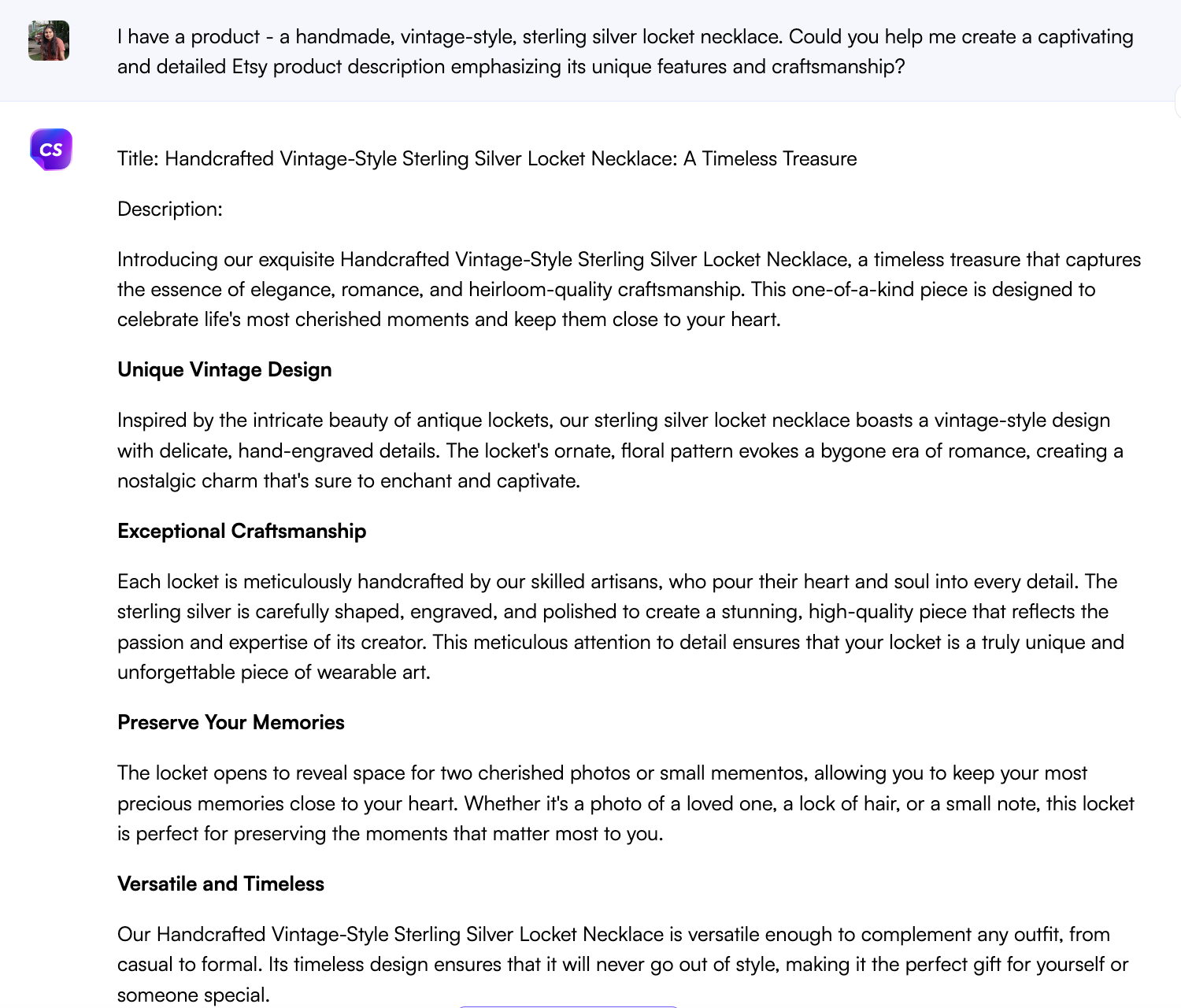 콘텐츠 생성을 위한 ChatGPT 프롬프트 - Etsy용 ChatGPT