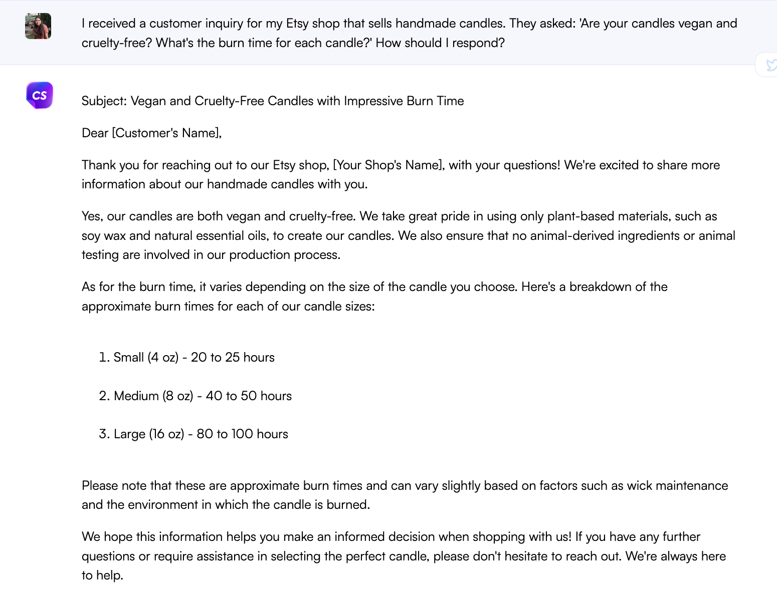 고객 지원 및 참여를 위한 ChatGPT 프롬프트 - Etsy용 ChatGPT