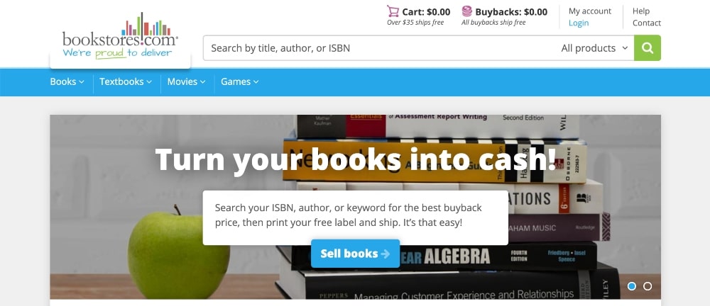 Bookstores.com menjual tangkapan layar buku