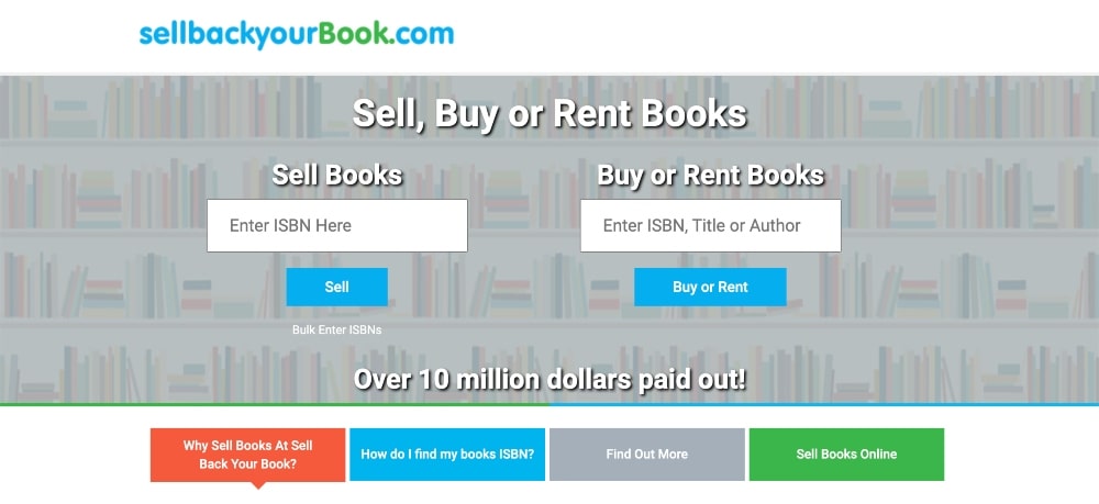Tangkapan layar situs web SellYourBookBack.com