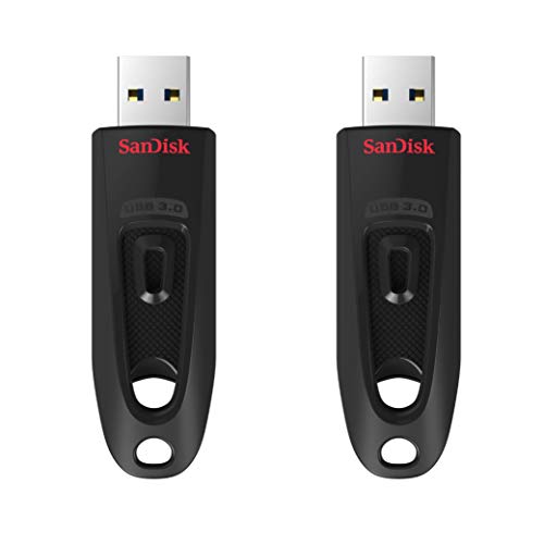 Lot de 2 clés USB 3.0 SanDisk 64 Go (2 x 64 Go) - SDCZ48-064G-GAM462, noir
