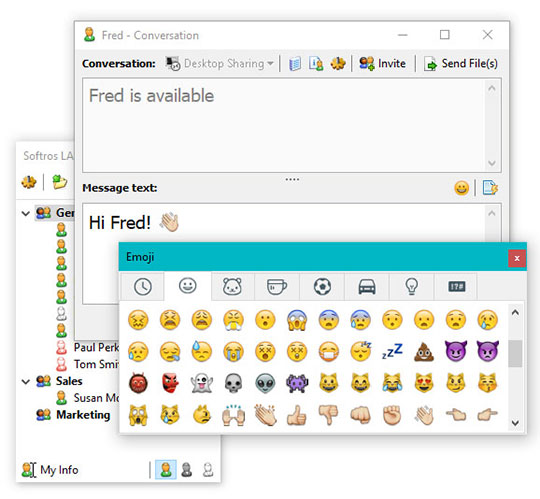 Softros-lan-messenger-inteface