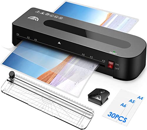 Macchina per laminazione Laminazione da 9 pollici con fogli di laminazione Laminatore termico 5 in1 Laminato portatile personale per ufficio Casa Scuola Riscaldamento rapido