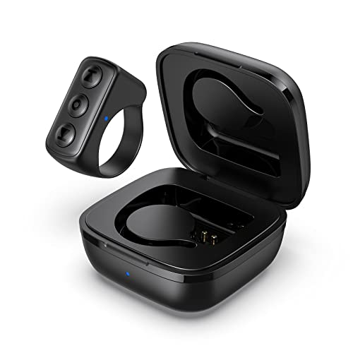 FEDNMOU Tiktok Uzaktan Kumanda Halkası Tik Tok Shutter Selfie Kayıt Videosu için Kaydırma Halkası, iPhone iPad Android için Bluetooth Halkalı Uzaktan Kumanda, Kindle App Page Turner Remote - Kindle Cihazları İçin Değil (Siyah)