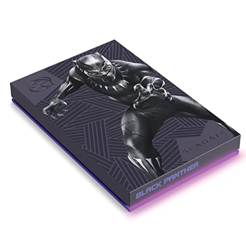 Disco rigido esterno Seagate Black Panther SE FireCuda - USB 3.2, LED RGB magenta personalizzabile, compatibile con PC, Mac, Playstation e Xbox, servizio di soccorso di 1 anno (STLX2000401)