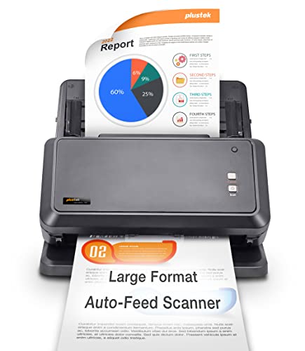 Plustek SmartOffice S30 Scanner per documenti fronte/retro di grande formato A3 ad alta velocità, con alimentatore automatico di documenti (ADF) da 100 pagine. Scansione di documenti in formato 12" x 17" o in formato Legal