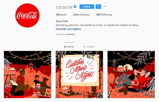 حساب Coca-Cola-Instagram