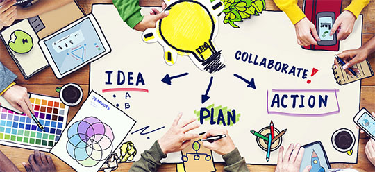 Teamplan-Gruppentreffen-Idee-Zusammenarbeit-Geschäftswebsite erstellen