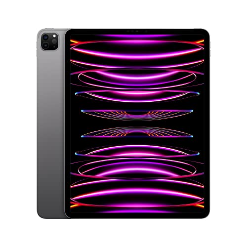 Apple iPad Pro 12,9 дюйма (6-го поколения): с чипом M2, дисплеем Liquid Retina XDR, 256 ГБ, Wi-Fi 6E, 12-мегапиксельной фронтальной/12-мегапиксельной и 10-мегапиксельной задней камерами, Face ID, аккумулятором на весь день — космический серый