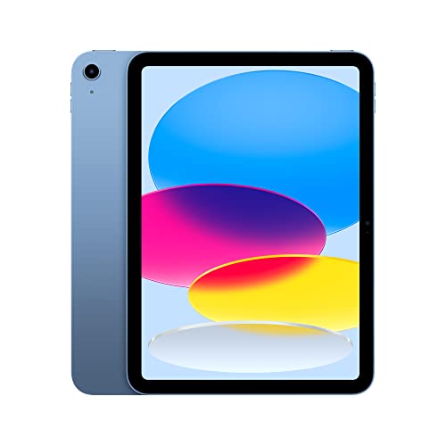 Apple iPad (10-го поколения): с чипом A14 Bionic, 10,9-дюймовым дисплеем Liquid Retina, 64 ГБ, Wi-Fi 6, 12-мегапиксельной фронтальной/12-мегапиксельной задней камерой, сенсорным идентификатором, аккумулятором на весь день — синий