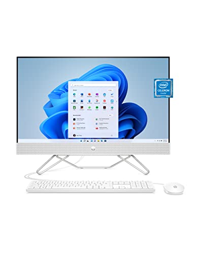 PC desktop All-in-One HP de 23,8”, processador Intel Celeron J4025, 8 GB de RAM, SSD de 256 GB, monitor Full HD Micro-Edge, Windows 11 Home, webcam de privacidade 720p, Wi-Fi e combinação de Bluetooth (24-cb0010, 2022)
