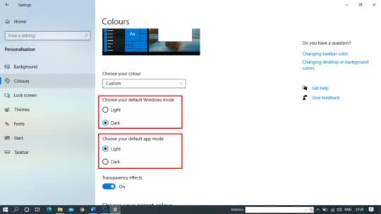 Windows-10-Dunkelmodus